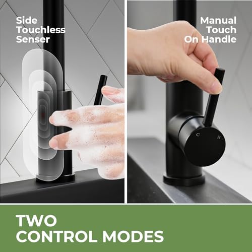 VFAUOSIT Touchless Kitchen Faucet with Pull Down Sprayer, Matte Black - Image 2