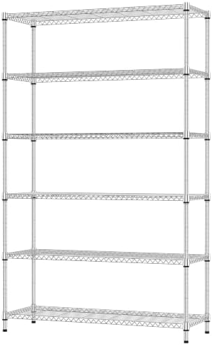 IZEUK 6-Tier Wire Shelving Unit, Adjustable Metal Storage Rack for Home by IZEUK