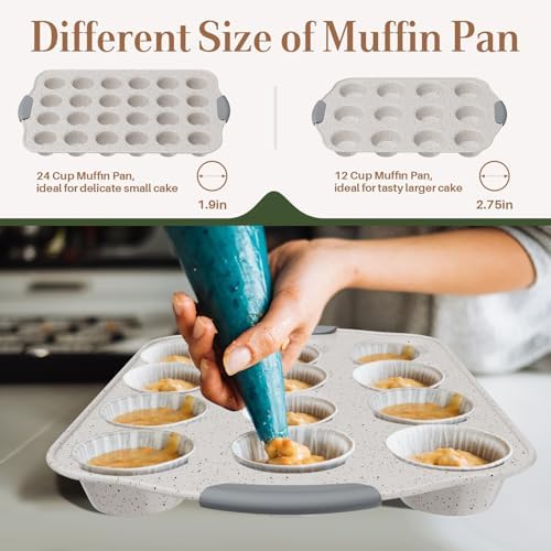 11-Piece Nonstick Bakeware Set – Stackable Baking Pans, Gray & White - Image 3