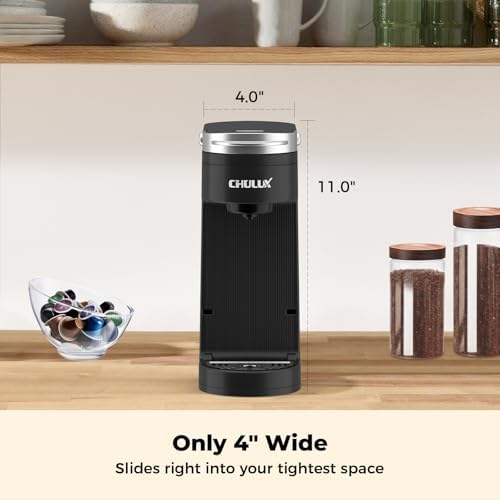 CHULUX Slim Single Serve Coffee Maker for K Cup, Fast Brewing, Matte Black - Image 5