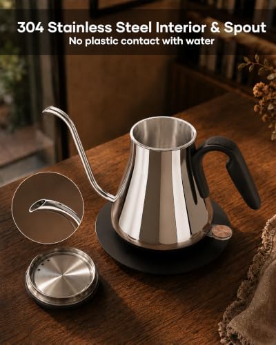 Cocinare Gooseneck Electric Kettle 0.8L, Fast Boil Pour Over Coffee, Tea - Image 4