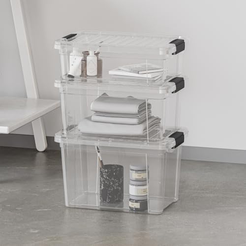 Superio 49 Quart Clear Plastic Storage Boxes with Lids, Stackable Organizer Containers, BPA-Free Storage Bins for Home, Office, School & Dorm, 8 Pack - Image 2