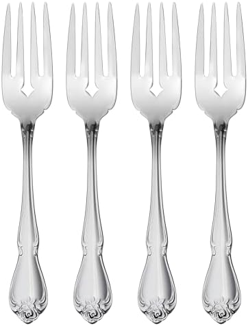 Oneida True Rose Salad Forks Silverware Set for 4, Flatware by Oneida