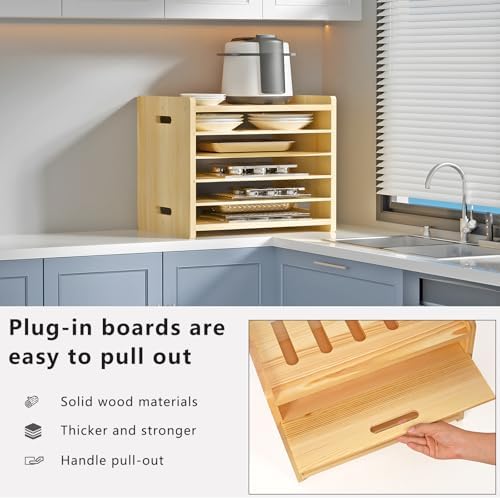 6 Tier Wooden Tray Dividers for Cabinets - Image 5