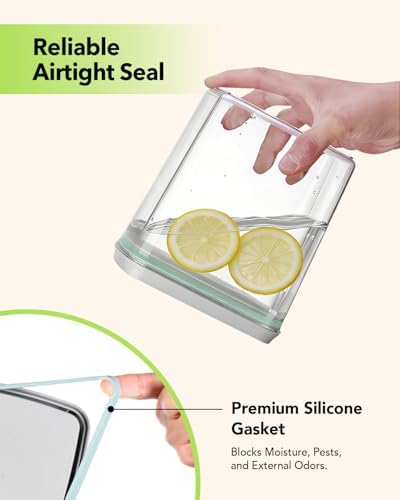 Airtight Food Storage Containers Set with One-Touch Lid, 2-Pack (2.8 QT / 2.65 L) Stackable PET, Best for Cereal, Flour, Rice & Baking Organizers. - Image 3