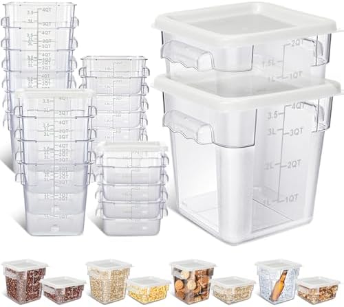 Yungyan 16 Pcs Restaurant Food Storage Containers with Lids Set, White Lids by Yungyan
