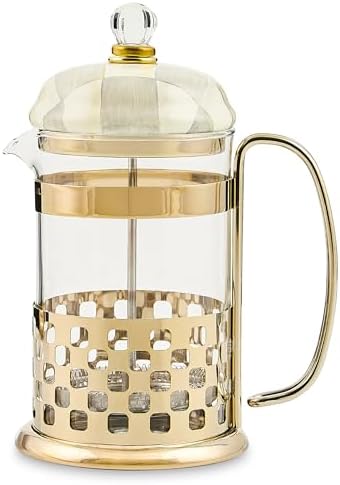 MACKENZIE-CHILDS Coffee French Press, Gray-and-White Sterling Check by Unknown