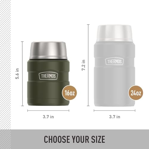 THERMOS Stainless King Food Jar with Spoon, 16oz, Matte Army Green - Image 6
