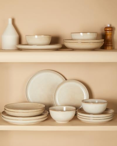 Pokini Stoneware Dinnerware Sets for 4, 12pcs Plates and Bowls Sets Dishes - Image 3