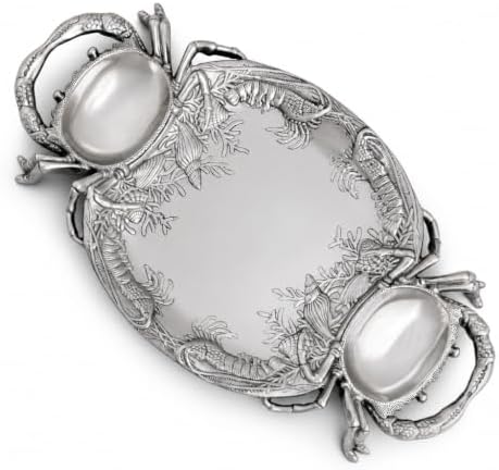 Arthur Court Crab Platter - Premium Aluminum Coastal Serveware for Entertaining - 24 x 13.5 Inches by ArthurCourt