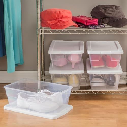 Sterilite Storage Boxes, Stackable Clear Plastic Bins, 6 Quart, 12-Pack - Image 6