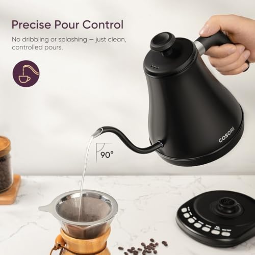 Cosori Gooseneck Electric Kettle with Temperature Control, 0.8L, Black - Image 3