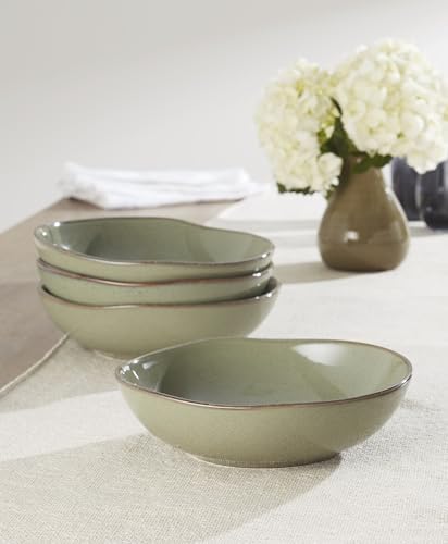 Oneida Organic Shades Sage Green Stoneware Pasta Bowl Set for 4, 34.5oz - Image 4