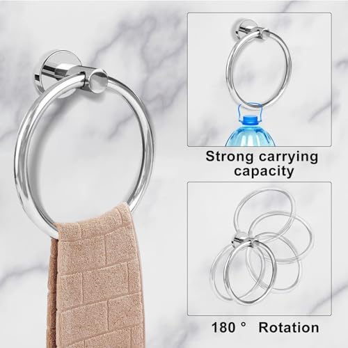 Cilee 10 Piece Chrome Bathroom Hardware Set, 24 16 inch Towel Bar Set - Image 4