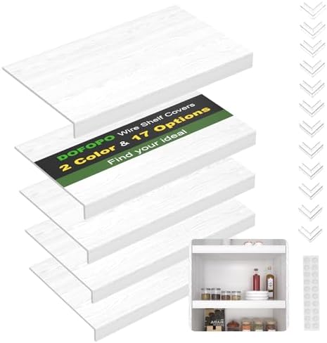 Wire Rack Covers, PVC Wire Shelf Covers for Pantry 24" W X 12" D by dofopo