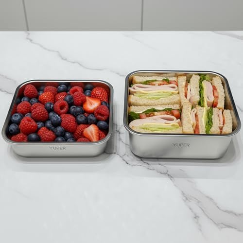 YUPER Stainless Steel Food Containers, 2 Pack (40+67OZ) - Image 3