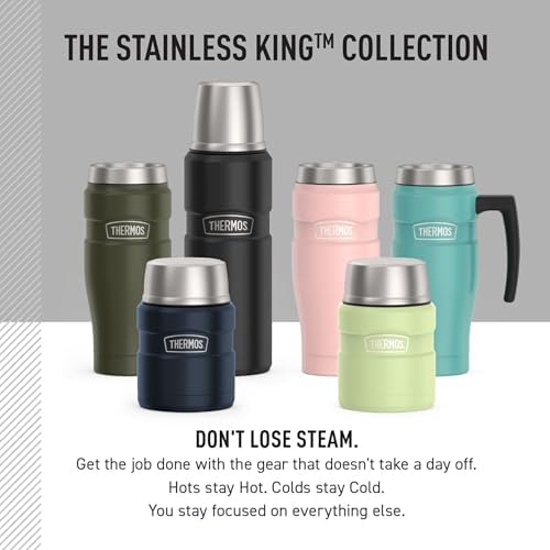 THERMOS Stainless King Food Jar with Bowl, 24oz, Matte Green - Image 7