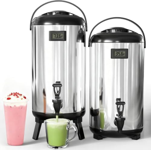 2 Pack Stainless Steel Insulated Beverage Dispenser 3.2 Gallon/12 L by Baococo