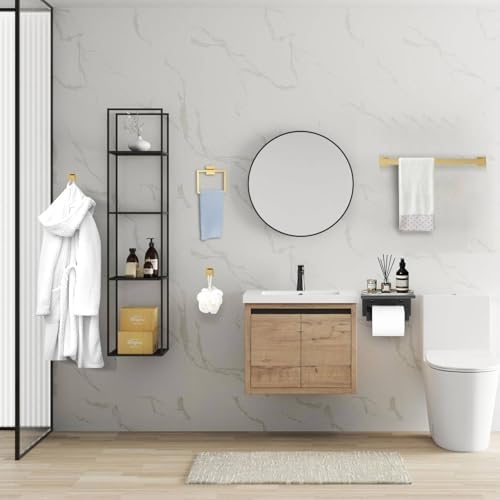 10 Pieces Brushed Gold Towel Bar Set Bathroom Hardware Accessories Set Upgraded Toilet Paper Holder Towel Holder/Racks Set for Bathroom Stainless Steel Wall Mounted 23.6in - Image 7