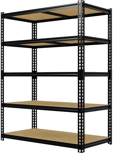 Heavy Duty Garage Storage Shelves, 5-Tier Metal Adjustable Shelving Unit, Storage Shelving with 2500 LBS Capacity for Kitchen Pantry Basement Bathroom Laundry, 30" l x 12" w x 60" h by Unknown