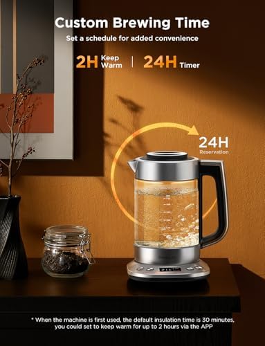 GoveeLife Smart Electric Kettle, Tea Infuser for Loose Leaf, 1.7L Silver - Image 4