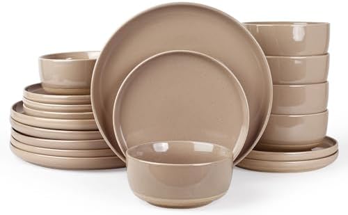 Famiware Milkyway 18-Piece Stoneware Dinnerware Set, Cinnamon Brown by Famiware