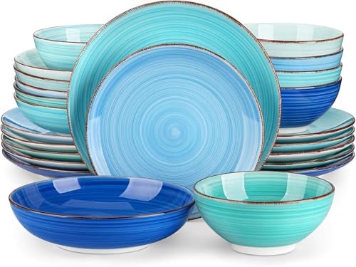 vancasso Bonita Stoneware Dinnerware Sets, 24 Pieces Dishes Set for 6 by vancasso