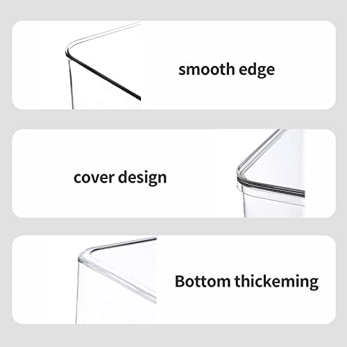 Clear Storage Bins With Lids,4 Packs Food Storage Organizer,Stackable Kitchen Cabinet,Bathroom Basket,Fridge Organization.Pantry Transparent Containers For Fruits,Drinks - Image 6