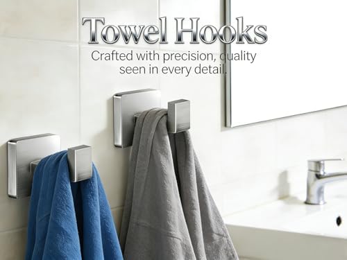 6-Pieces Bathroom Hardware Set Brushed Nickel Bathroom Accessories Set SUS304 Towel Bar Set Includes Towel Bar 24&16 Inch+Towel Holder+Toilet Paper Holder+2 Towel Hooks (6, Brushed Nickel, 24 Inch) - Image 5