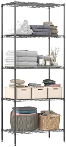 BestOffice | 5-Tier Wire Shelf | 14" x 24" x 60" | Black by BestOffice