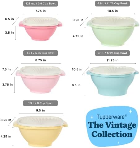 Tupperware Heritage 10-Piece Vintage Food Storage Set (5 Bowls + 5 Lids) - Image 3