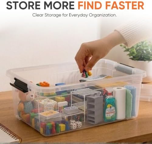 Superio 21 Quart Clear Plastic Storage Boxes with Lids, Stackable Organizer Containers, BPA-Free Storage Bins for Home, Office, School & Dorm, 8 Pack - Image 2