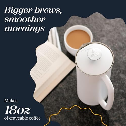 ESPRO P7 French Press, 18oz, Matte White, Stainless Steel Coffee Maker - Image 4
