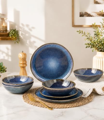 AmorArc Ceramic Dinnerware Sets for 4, 12Pcs Plates and Bowls Sets Dishes - Image 3
