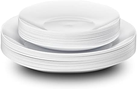 PLASTICPRO White Plastic Design Party Plates Premium heavyweight Elegant 128 - Image 6