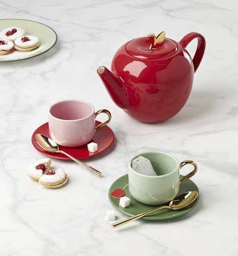 kate spade new york Make It Pop Drinkware Collection, Cup & Saucer Sets, Multicolor 8-Piece Set - Image 5