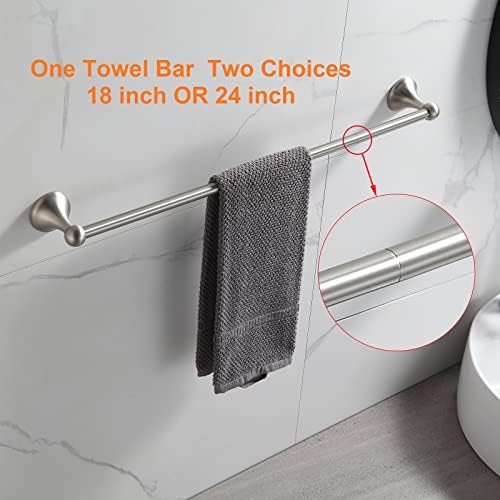 BGL Bathroom Hardware Set Brushed Nickel Adjustable Expandable Bath Towel Bars Bathroom Accessory Set Towel Racks 8-Pieces Wall Mount - Image 3