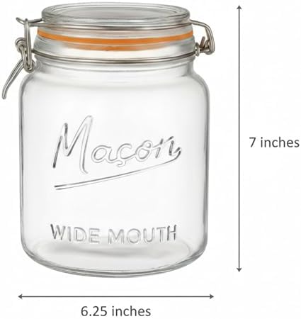 kitchentoolz Large Glass Mason Jars with Airtight Lids - Half Gallon Food Storage & Canning Jars with Measurement Markings - Kitchen Pantry Containers for Flour, Sugar & Dry Goods - 64 oz (4pk) - Image 3