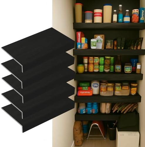 5 Pack 24x12in Wire Shelf Cover for Pantry, Closet, Kitchen – Waterproof PVC Wood-Look Wire Rack Covers for Shelves, Multiple No-Tool Installation by Gideio