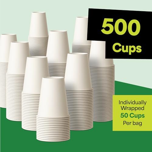 EconoHome 8 oz 500 Pack Disposable Coffee Paper Cups - Paper Cups for Hot and Cold Drinks, Tea, Water, and Juice - Image 7
