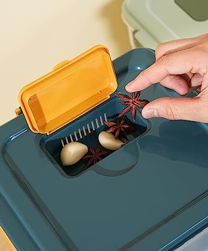 25LB Large Flour Storage Container Bin ,2 Pack Airtight Plastic with Wheels Seal Locking Lid Dispenser Organizer Storage Bin with Measuring Cup & Scoop for Flour, Rice, Grain 50LBS Total - Image 6