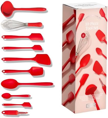 GIR: 10-Piece Silicone Ultimate Kitchen Utensils Set – Red by GIRGetItRight