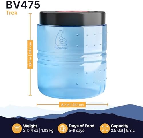 BearVault Canister for Backpacking. 4 Sizes: BV500, BV475, BV450, BV425. Bear-Resistant Food Container for Camping, Hiking, Fishing, Hunting, Bikepacking. BearVault is Bear Safe! - Image 2