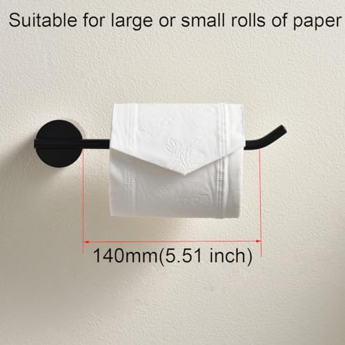 RANDOM Matte Black Bathroom Hardware Set 4 Pieces Stainless Steel Black Towel Bar Set Includ 18 inch Hand Towel Holder Toilet Paper Holder and 2 Towel Hooks Wall Mounted Bathroom Accessories Kit - Image 6
