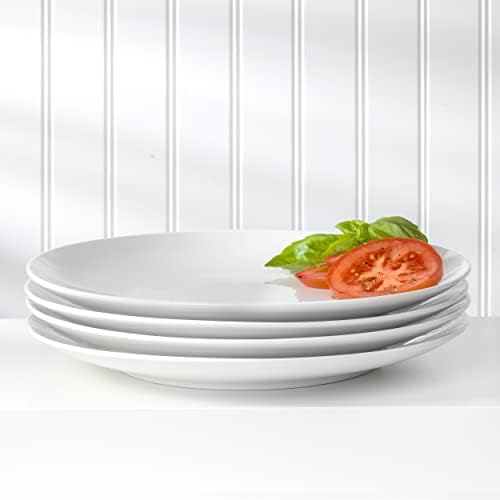 Euro Ceramica Essential Collection Porcelain Dinnerware and Serveware, 16 Piece Dinnerware Set, Service for 4, Classic White - Image 4