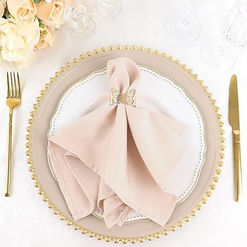 50 pcs 17-Inch Blush Polyester Table Napkins Reusable Washable Wedding Party Dinner Linens Tableware Supplies - Image 5