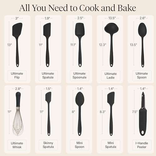 GIR: 10-Piece Silicone Ultimate Kitchen Utensils Set – Black - Image 3