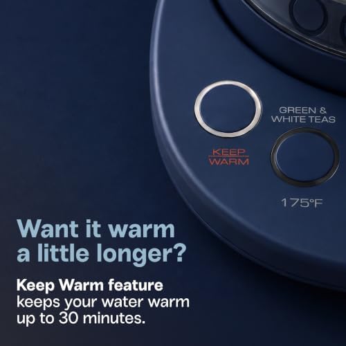 Viante Alba Electric Tea Kettle, Infuser, No Plastic, 1.5L, Midnight Blue - Image 6