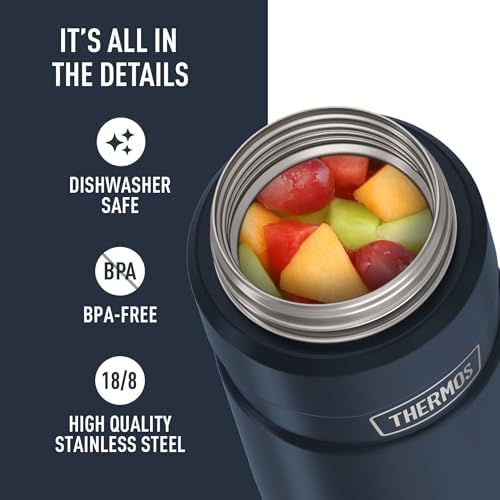 THERMOS Stainless King Food Jar with Bowl, 24oz, Matte Midnight Blue - Image 5