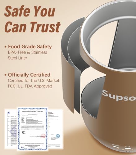 Supsonic - 16oz Self Heating Coffee Mug, Smart Heated Coffee Mug Faster Direct-Contact Heating Up to 149°F, Coffee Mug Warmer Set with Auto Shut-Off - Gifts for Men Women | S2 - Image 5